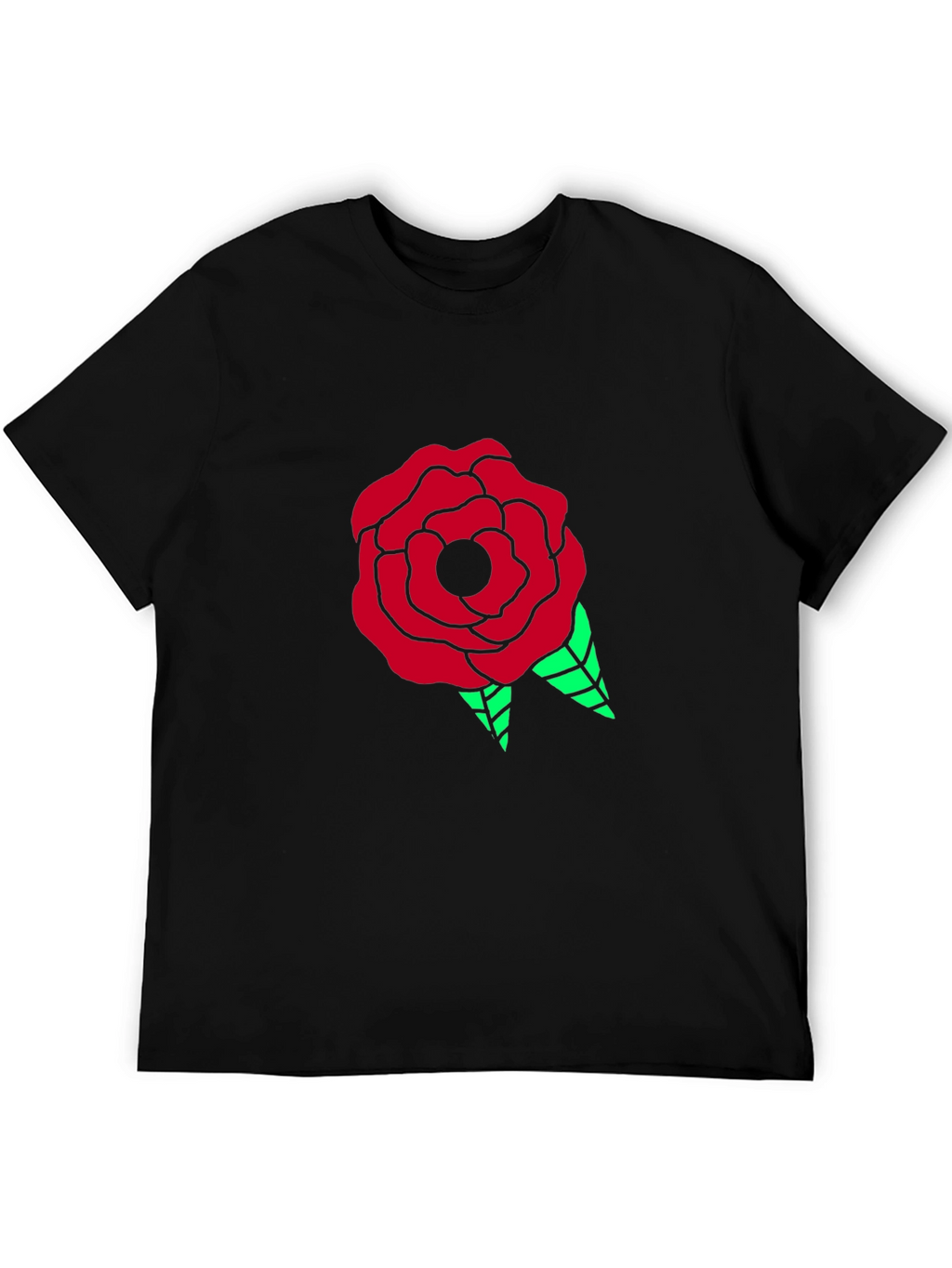 Rose Graphic Black Tee