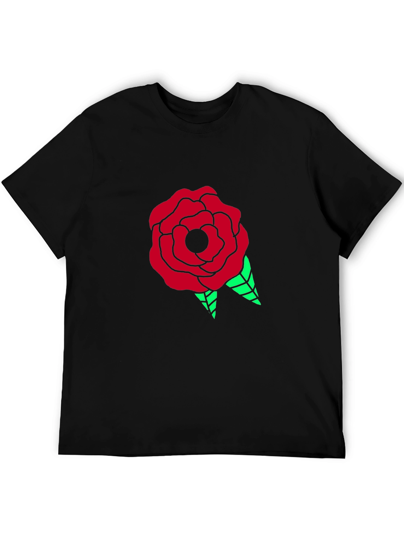 Rose Graphic Black Tee