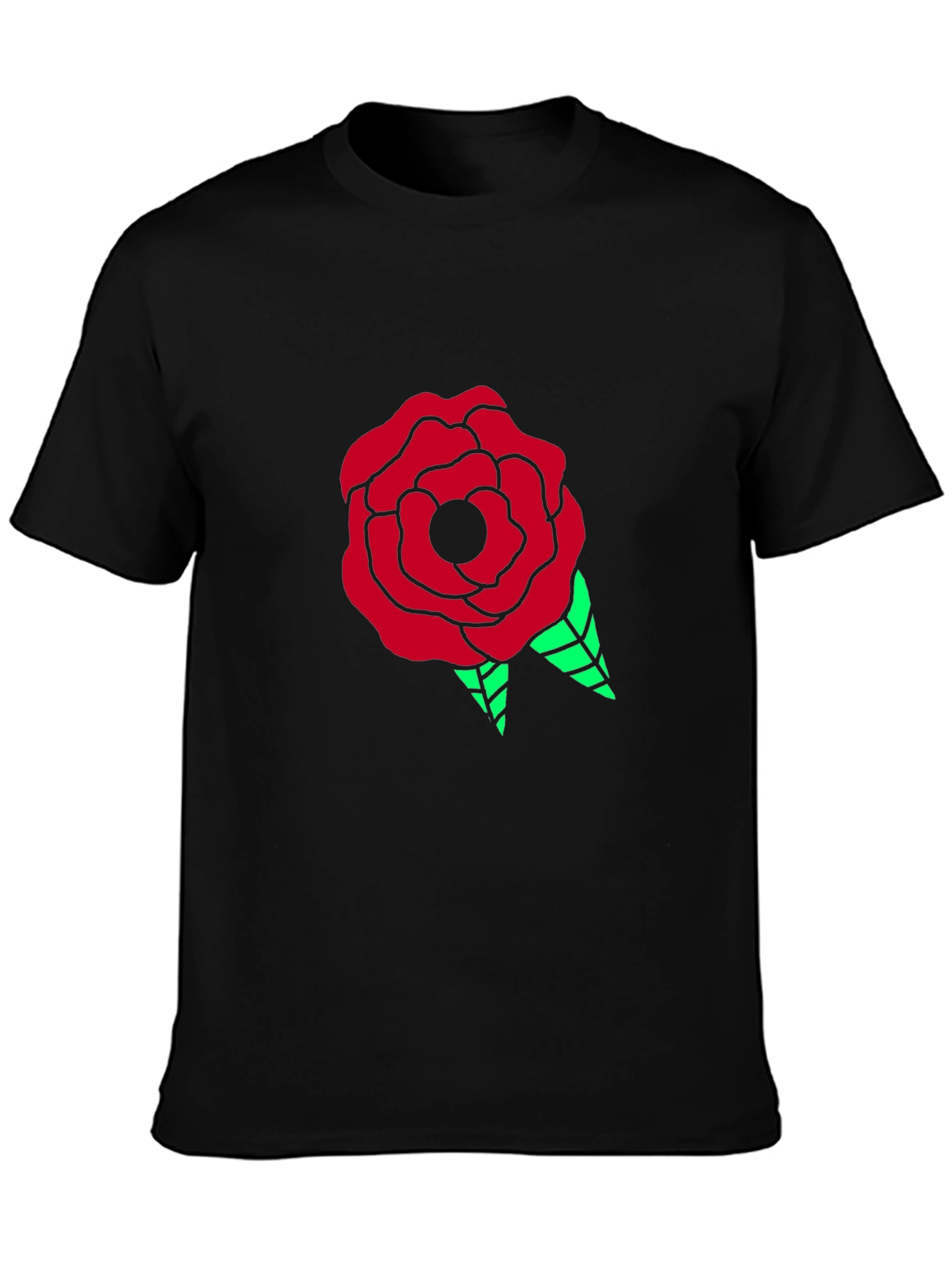 Rose Graphic Black Tee