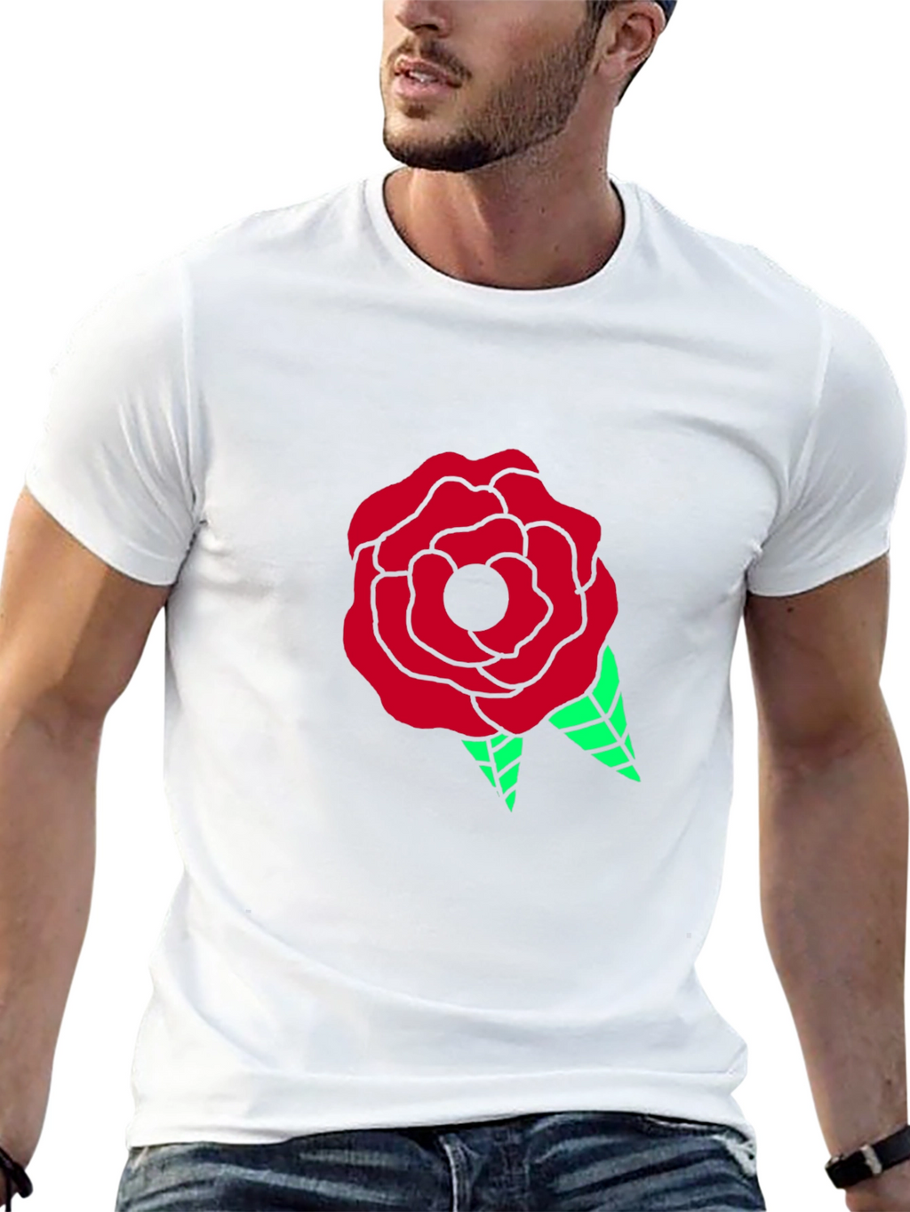 Rose Graphic Black Tee