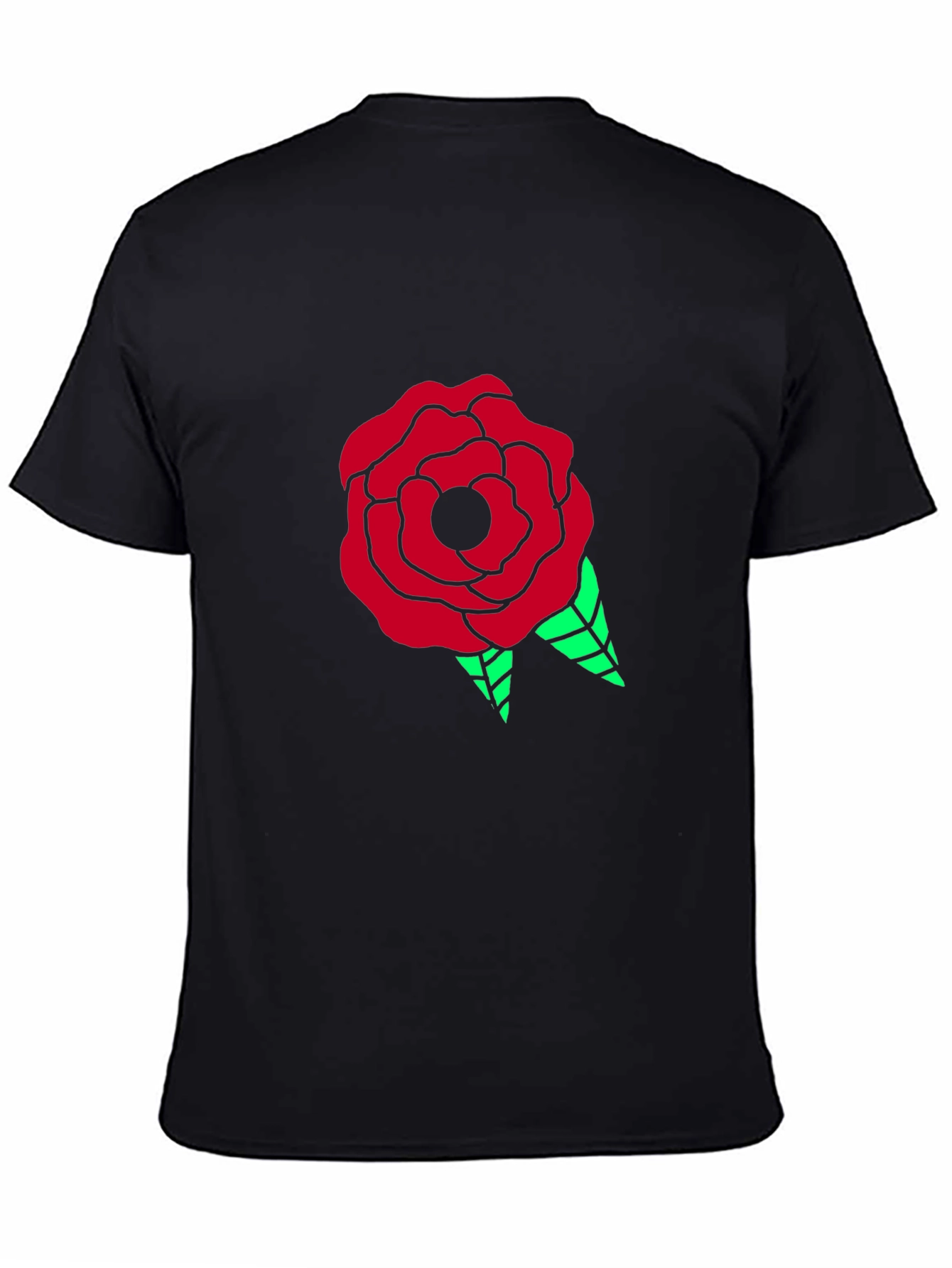 Rose Graphic Black Tee