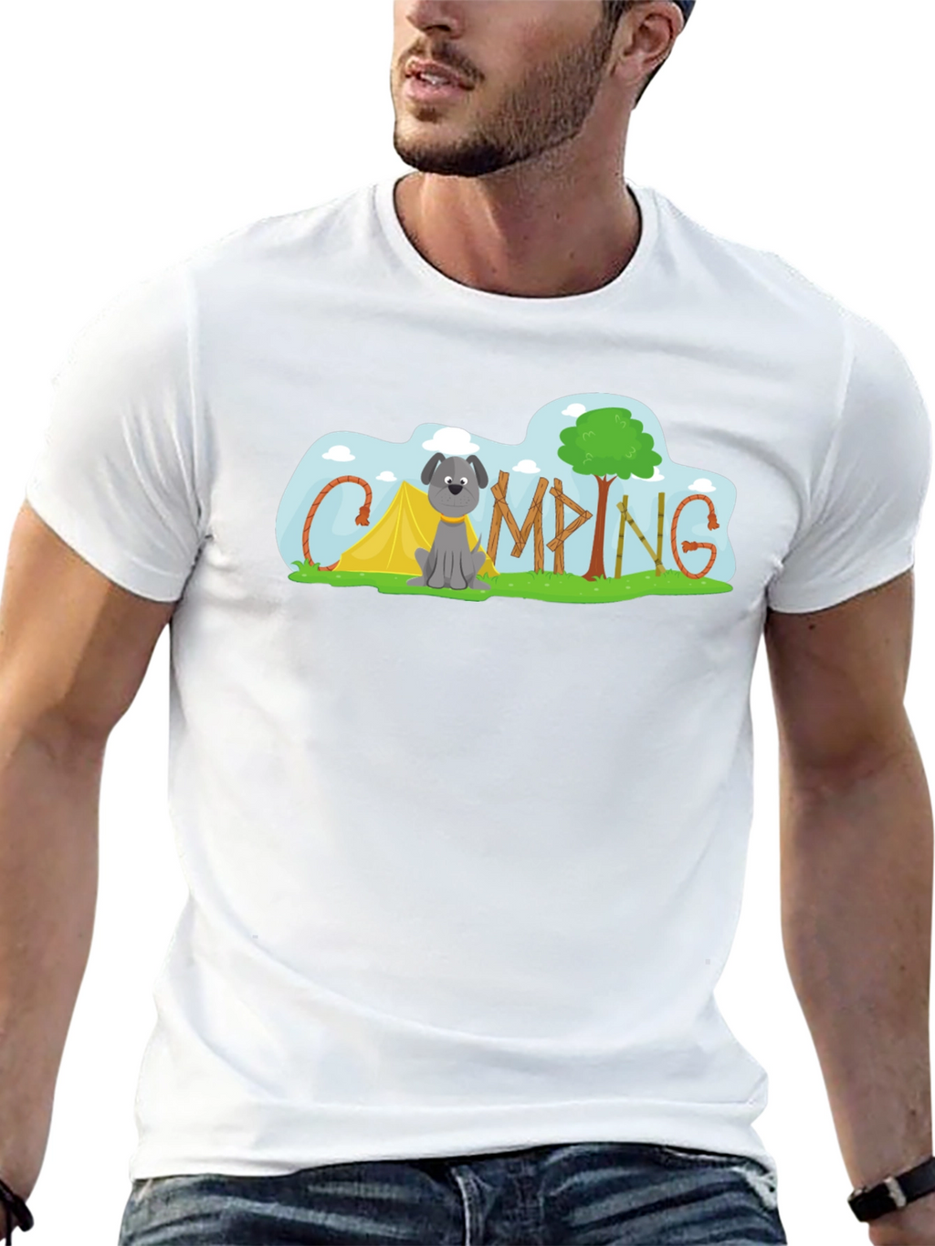 Camping Dog Tee - Adventure Awaits!