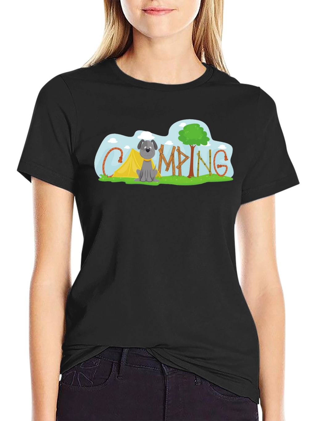 Camping Dog Tee - Adventure Awaits!