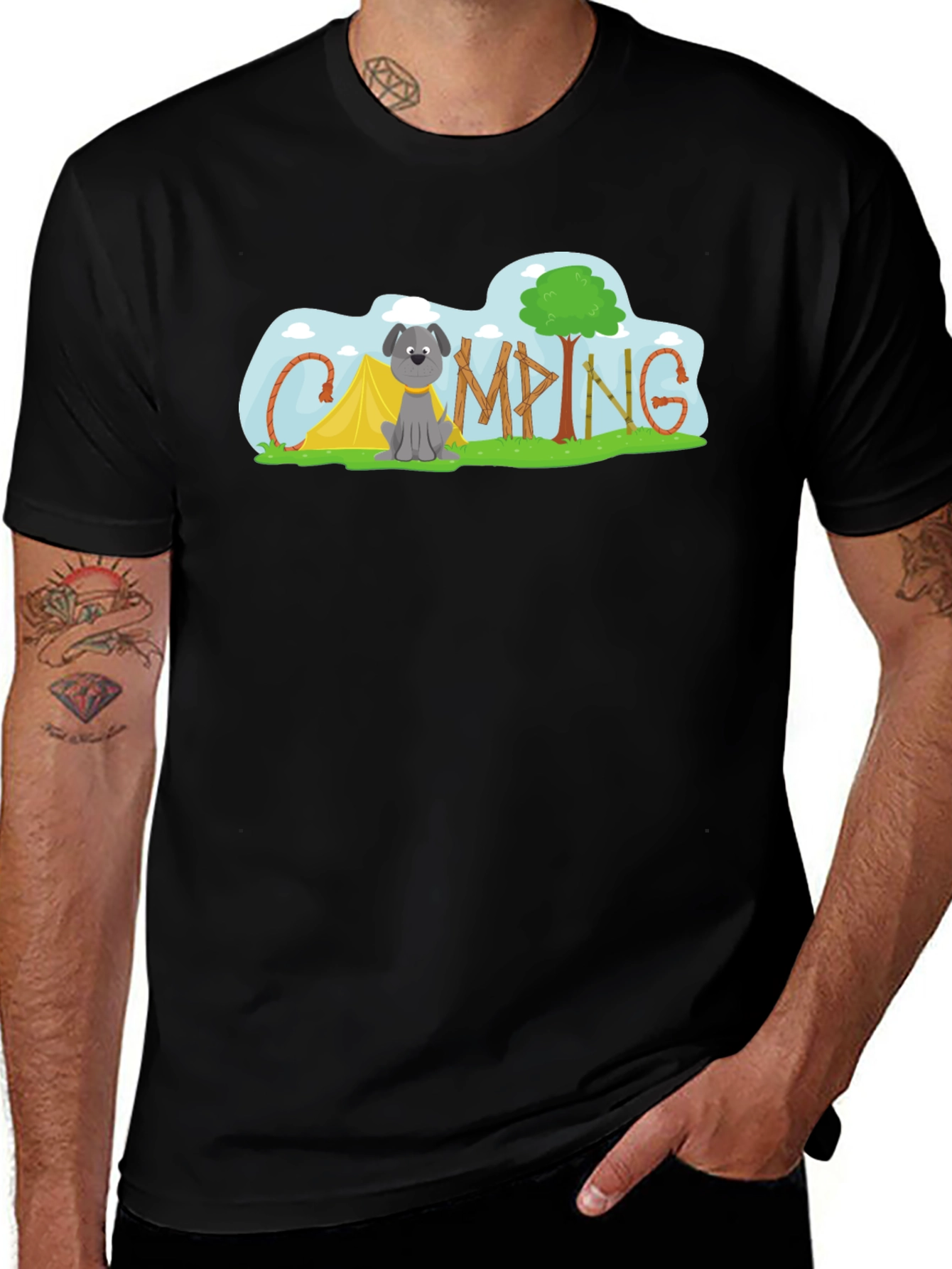 Camping Dog Tee - Adventure Awaits!