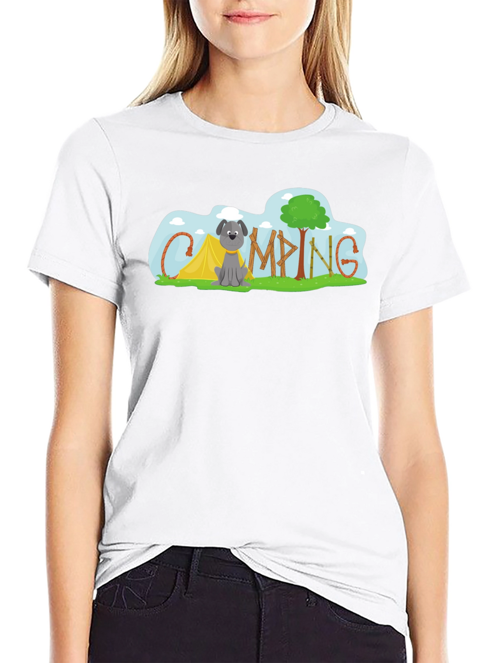 Camping Dog Tee - Adventure Awaits!