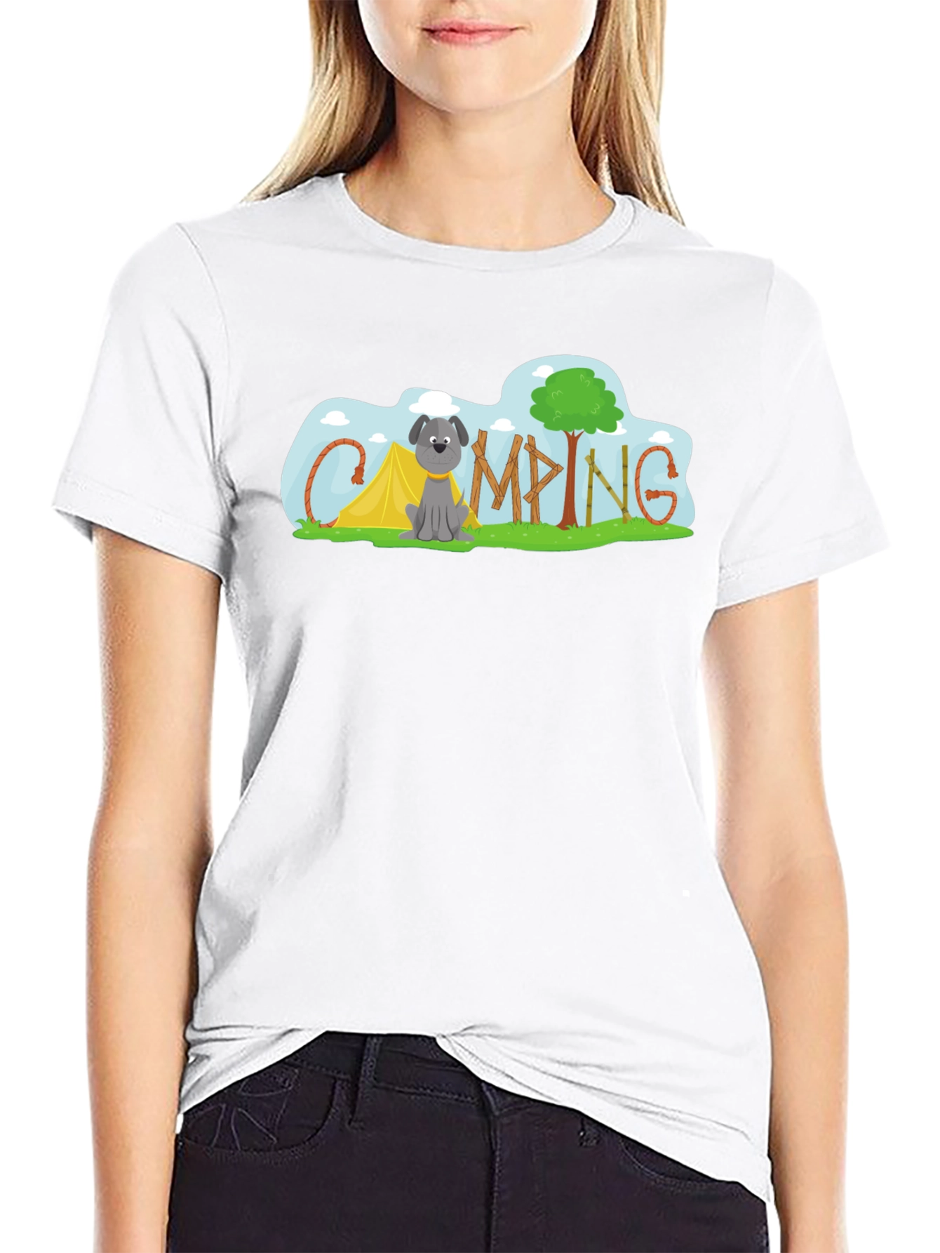 Camping Dog Tee - Adventure Awaits!