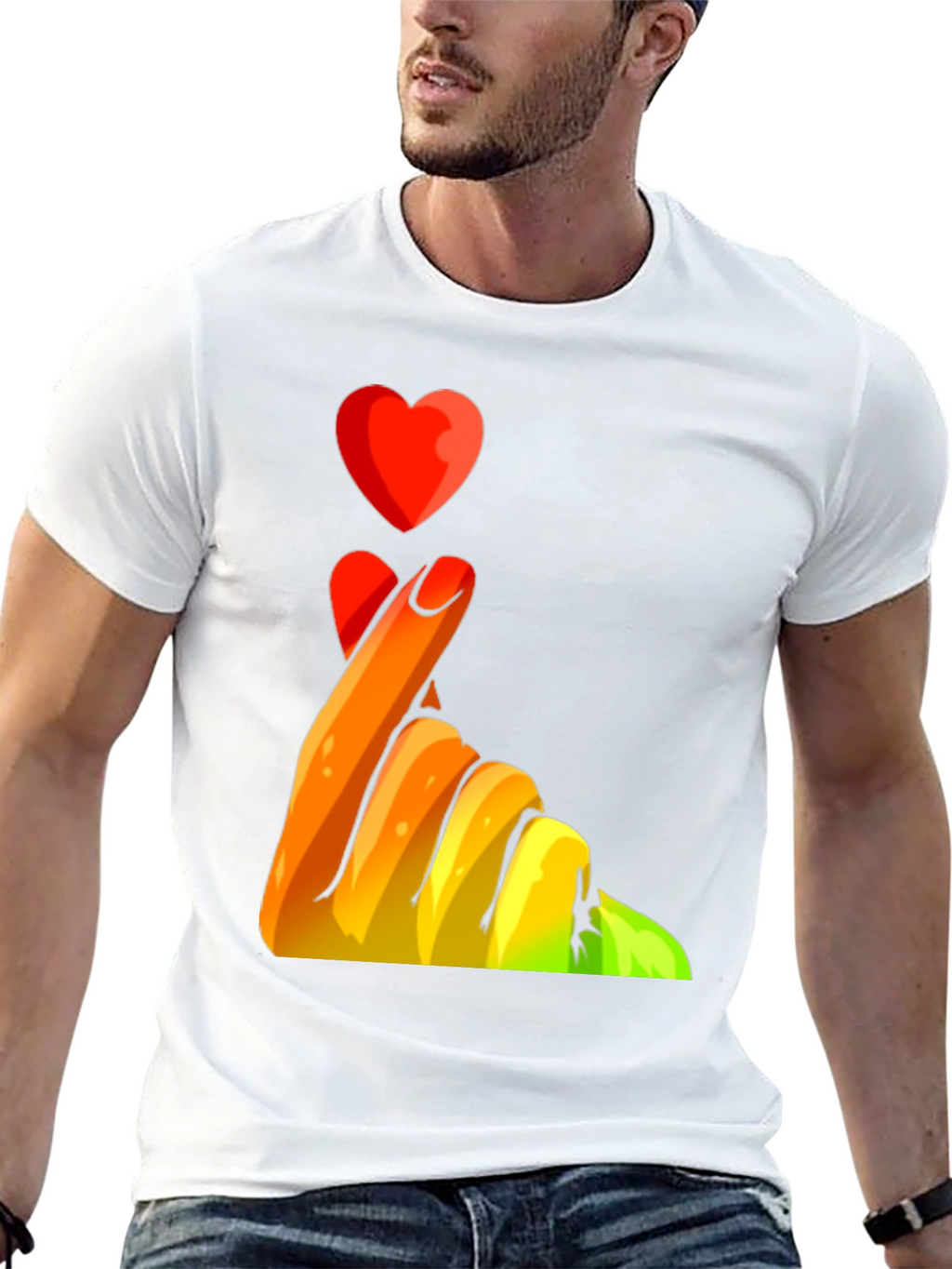 Heart Fingers Graphic Tee - Express Your Love!