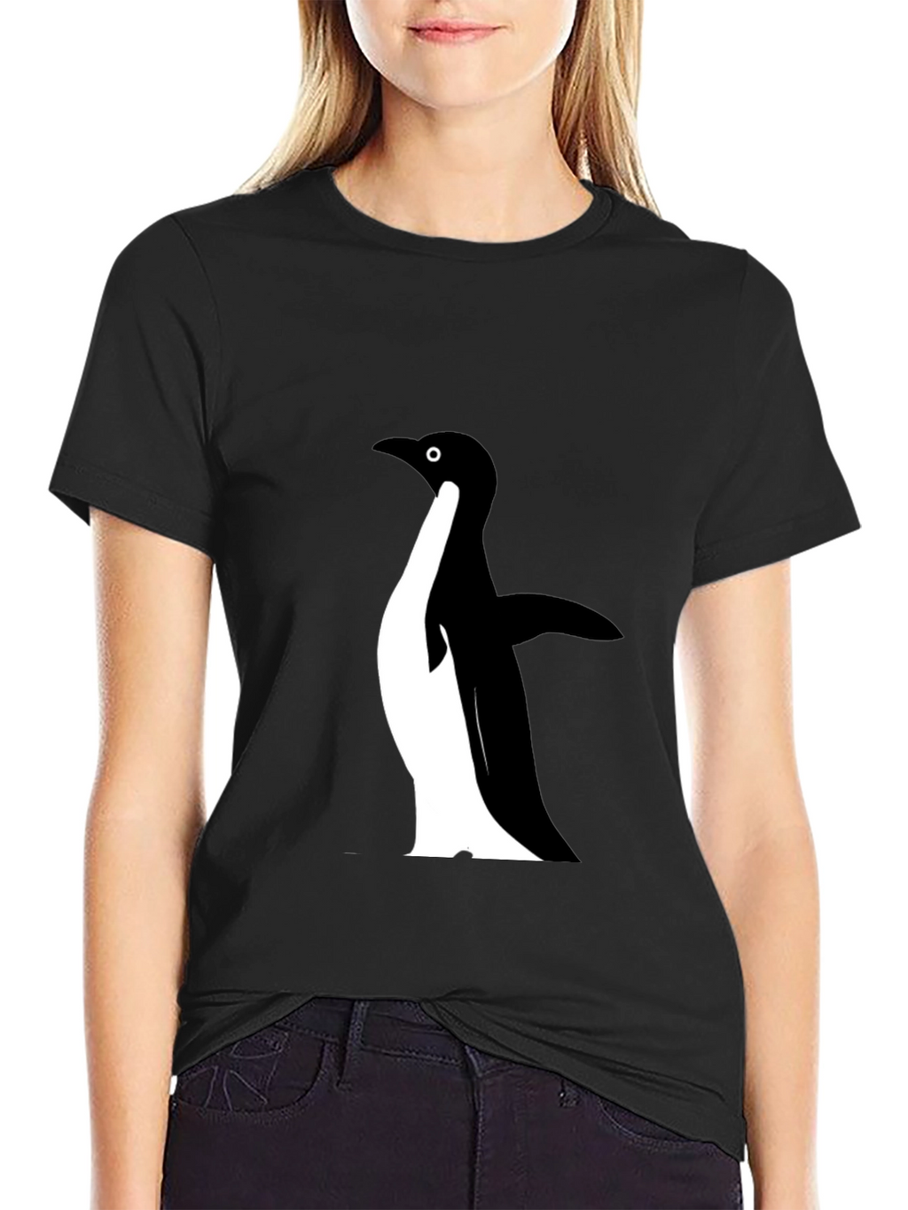 Mens Black Penguin Graphic T-Shirt