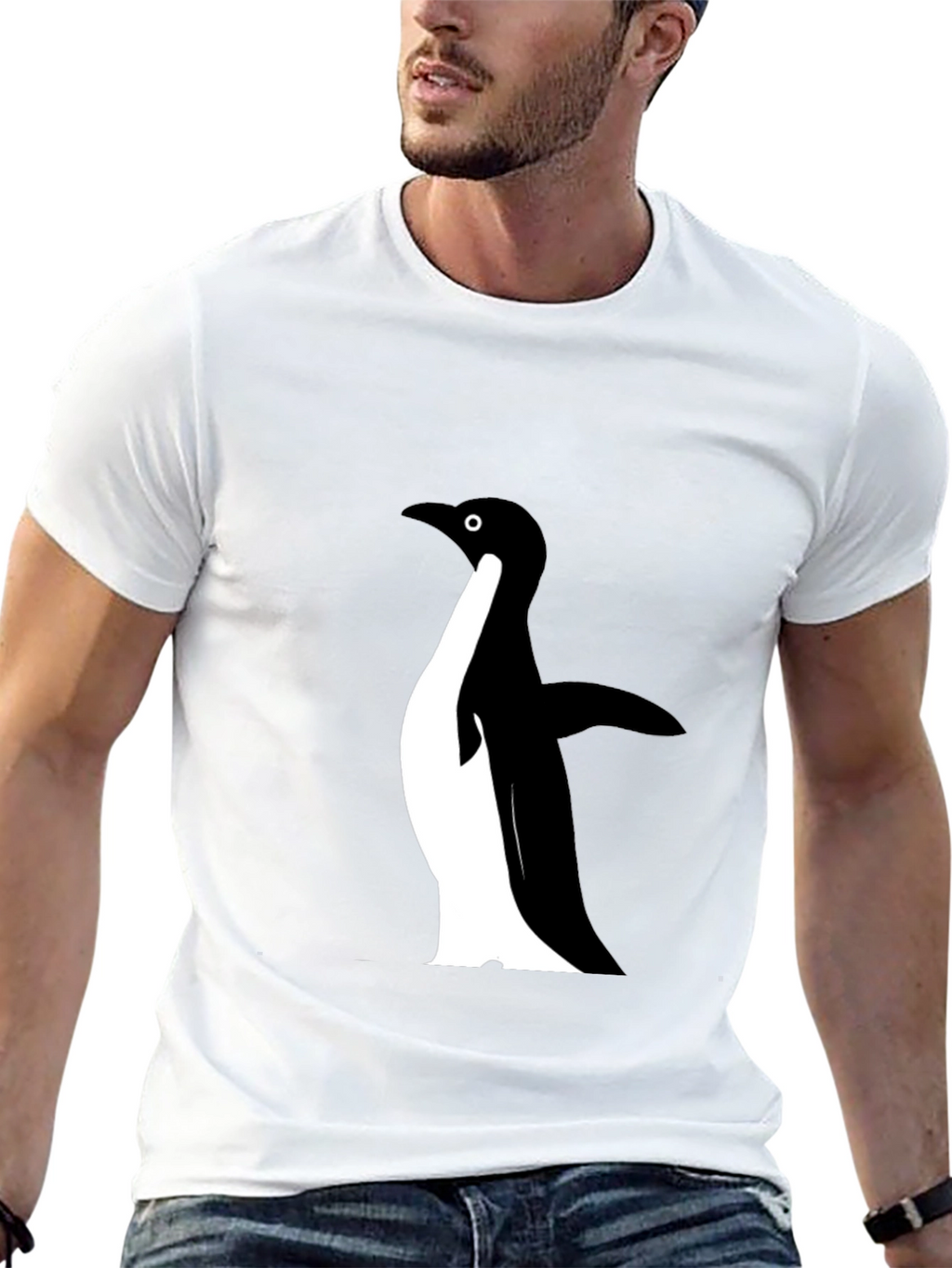 Mens Black Penguin Graphic T-Shirt