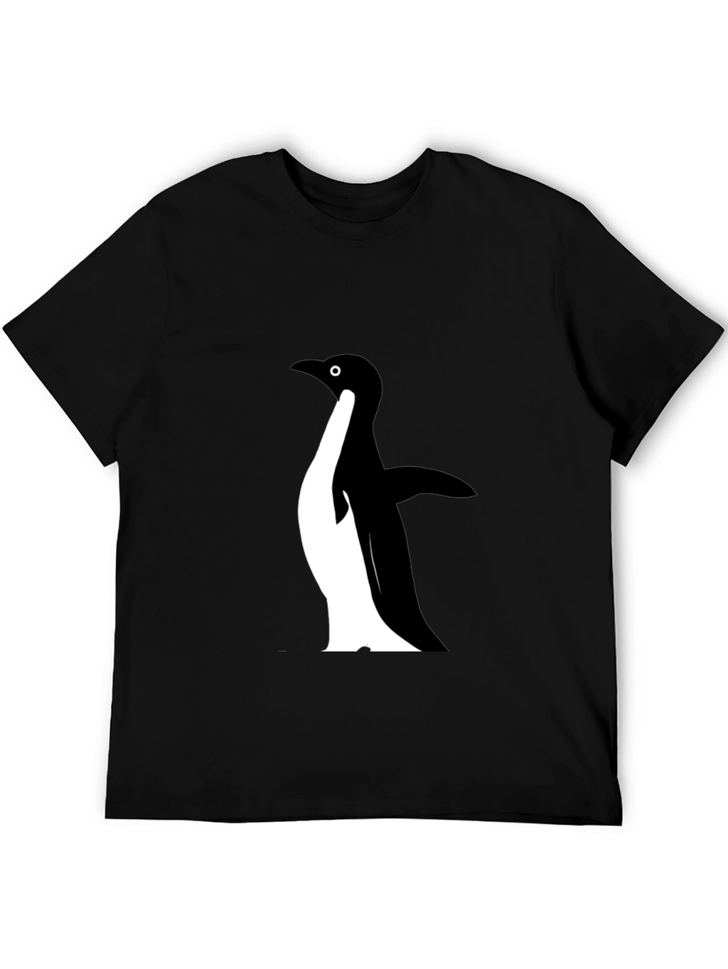 Mens Black Penguin Graphic T-Shirt