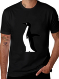 Mens Black Penguin Graphic T-Shirt