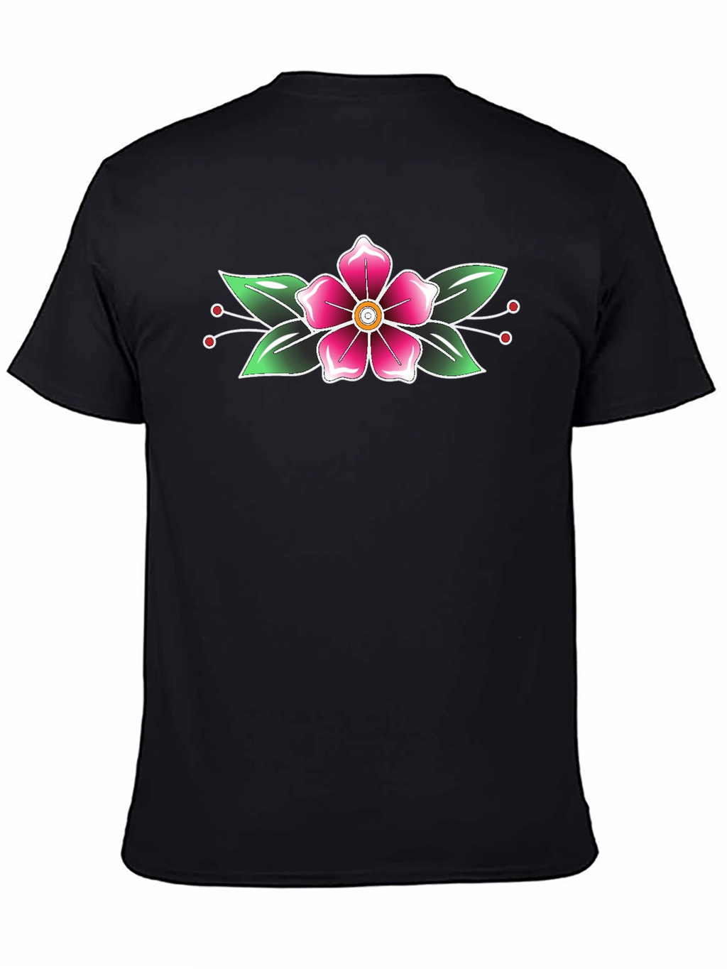 Floral Tattoo Print Black T-Shirt