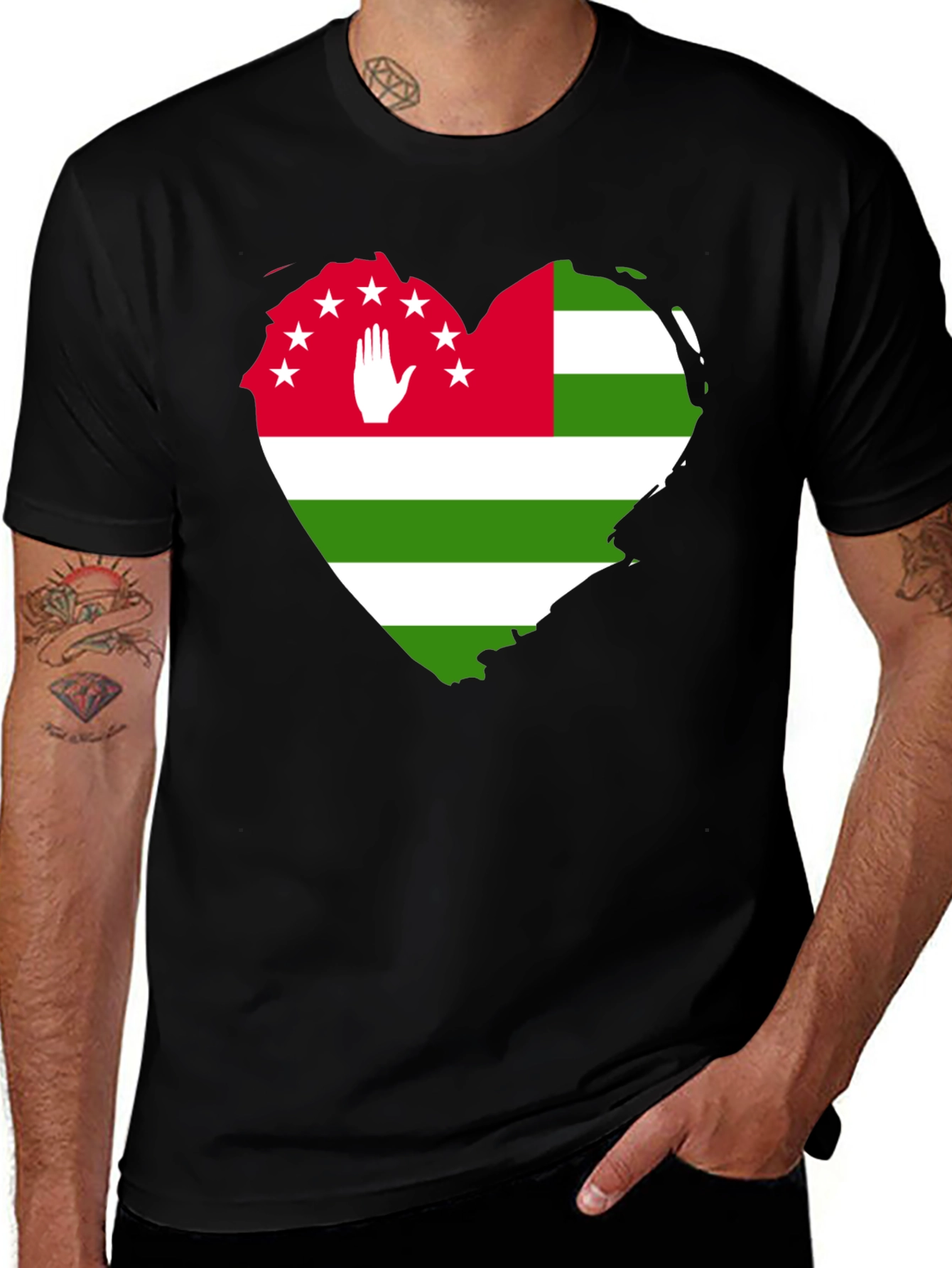 Abkhazia Flag Heart T-Shirt