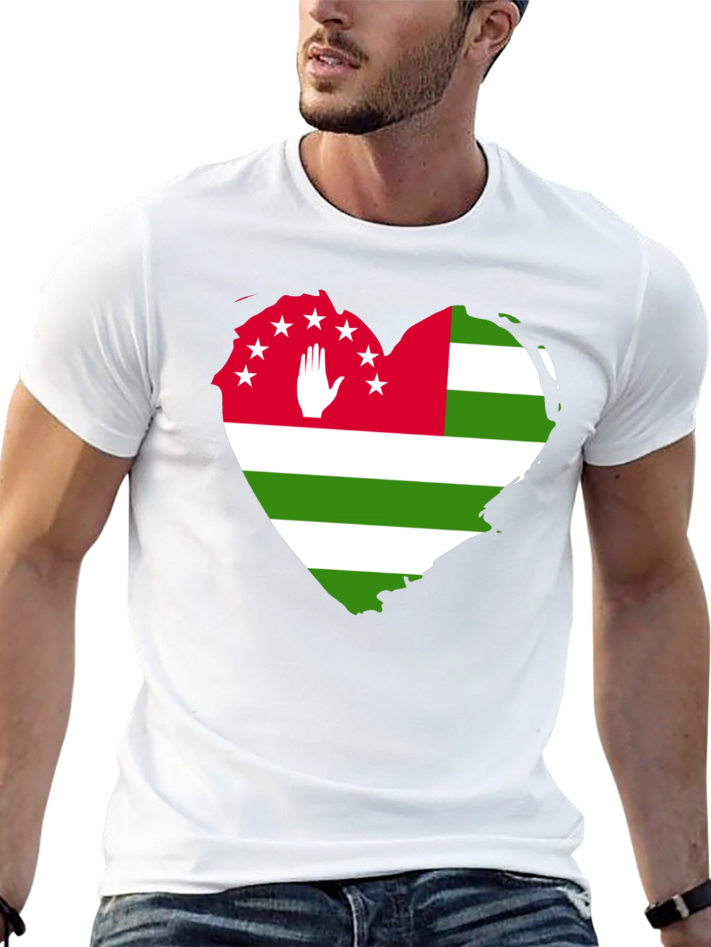 Abkhazia Flag Heart T-Shirt