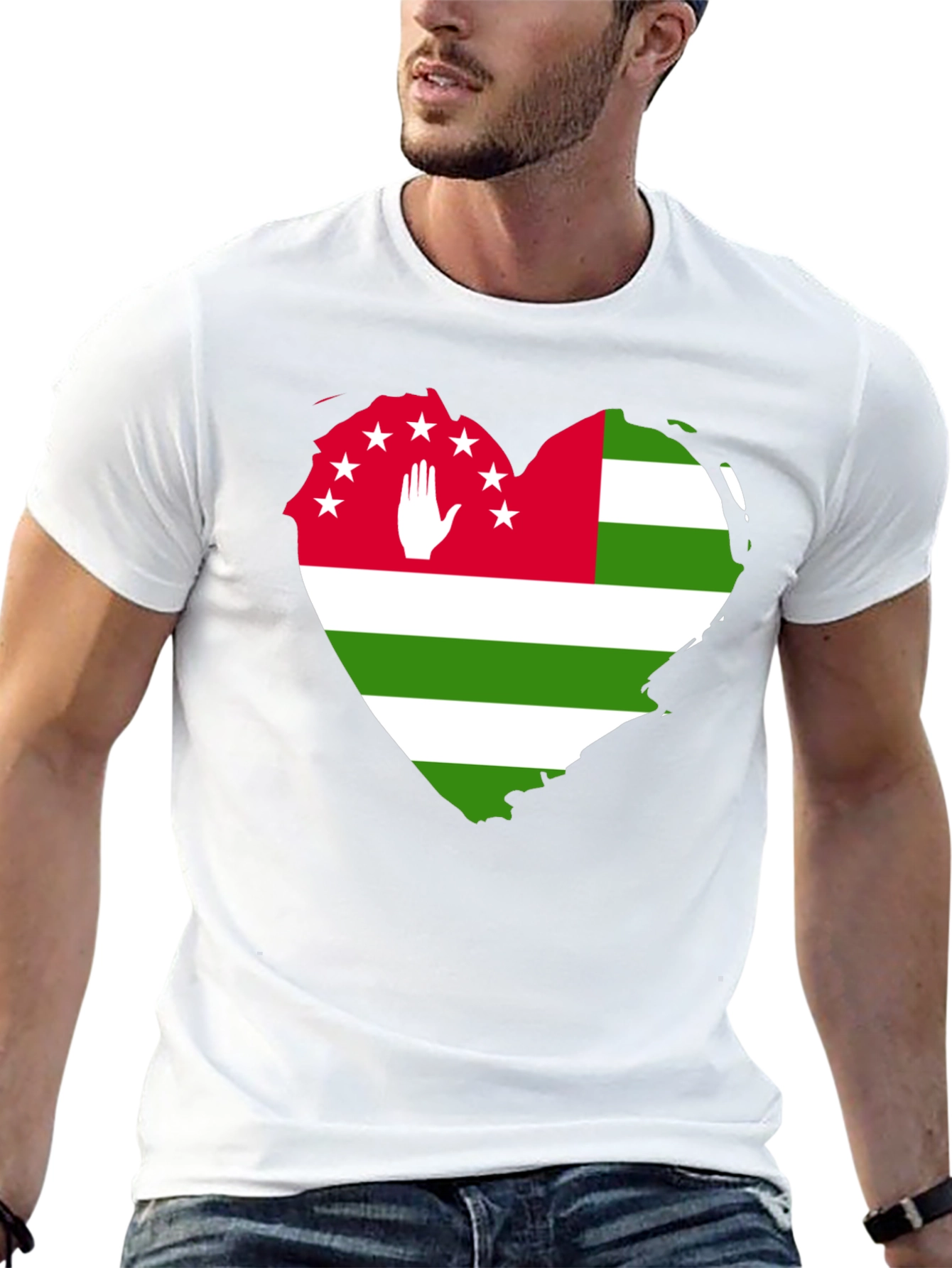 Abkhazia Flag Heart T-Shirt