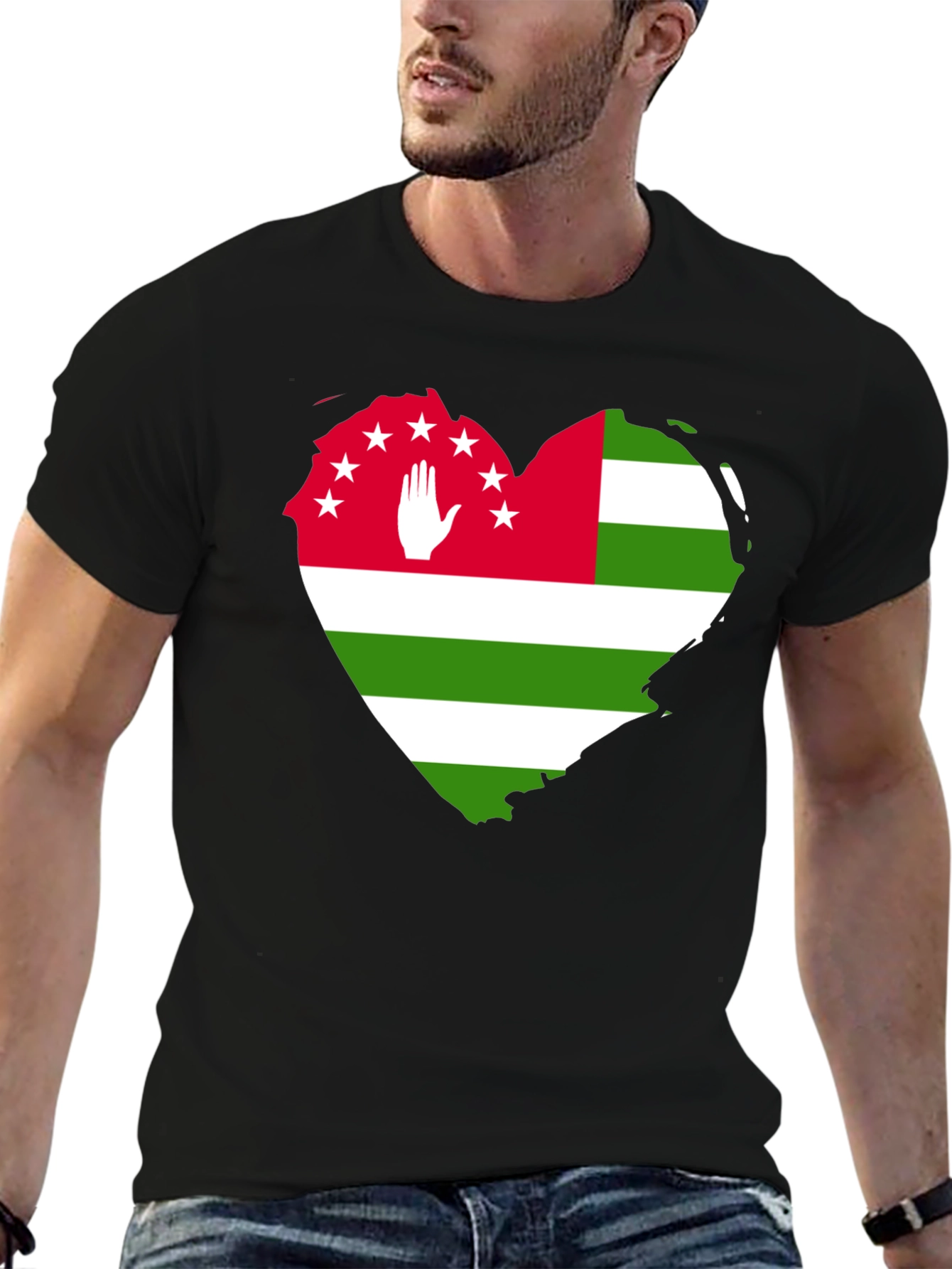 Abkhazia Flag Heart T-Shirt