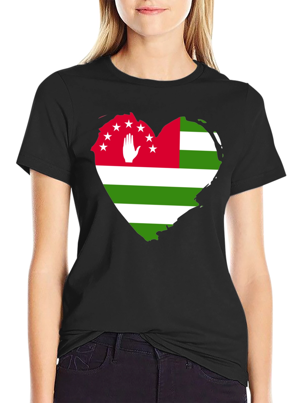 Abkhazia Flag Heart T-Shirt