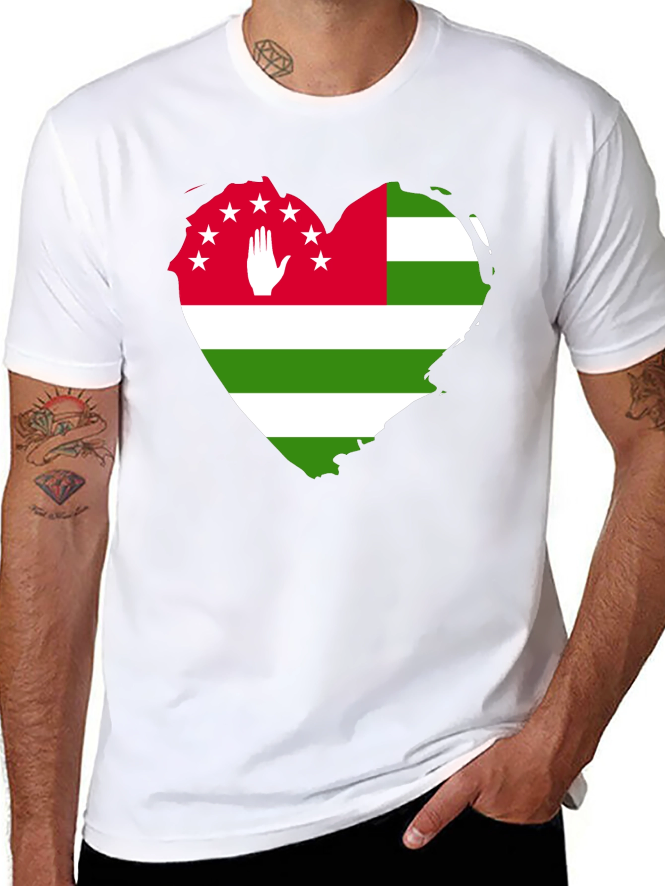 Abkhazia Flag Heart T-Shirt