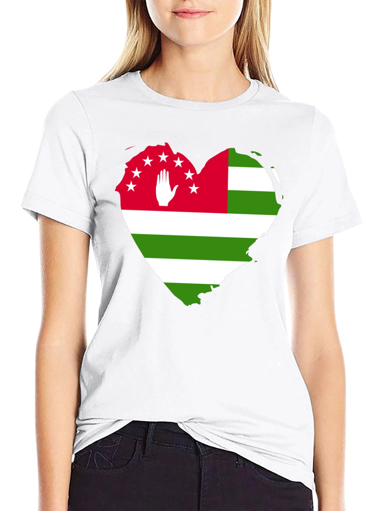 Abkhazia Flag Heart T-Shirt