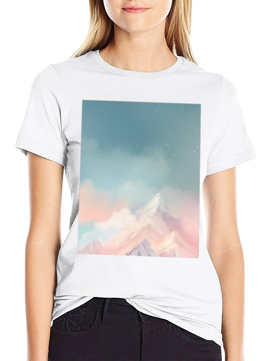 Mountain Dreamscape Graphic Tee - Black