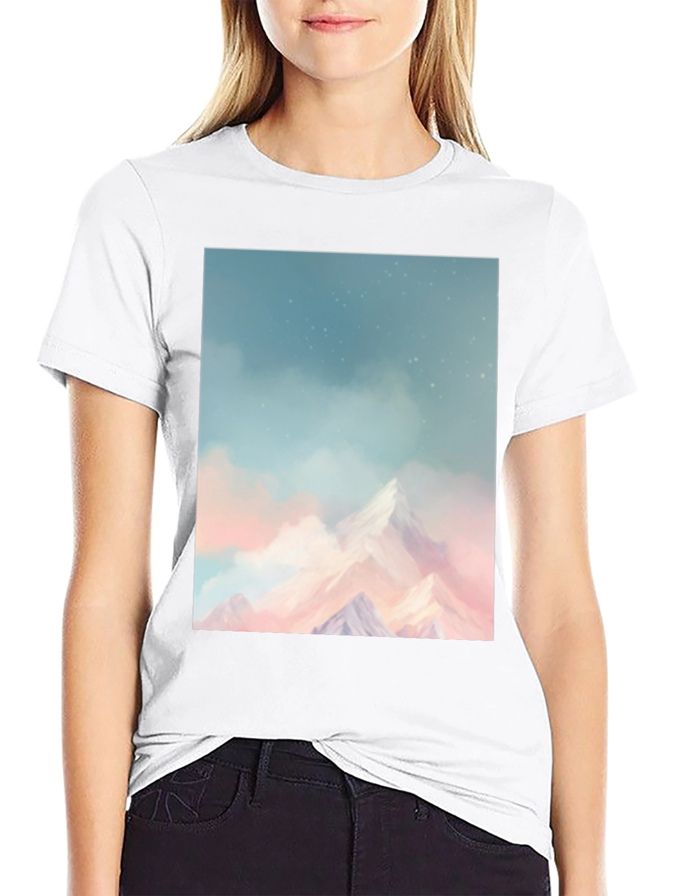 Mountain Dreamscape Graphic Tee - Black