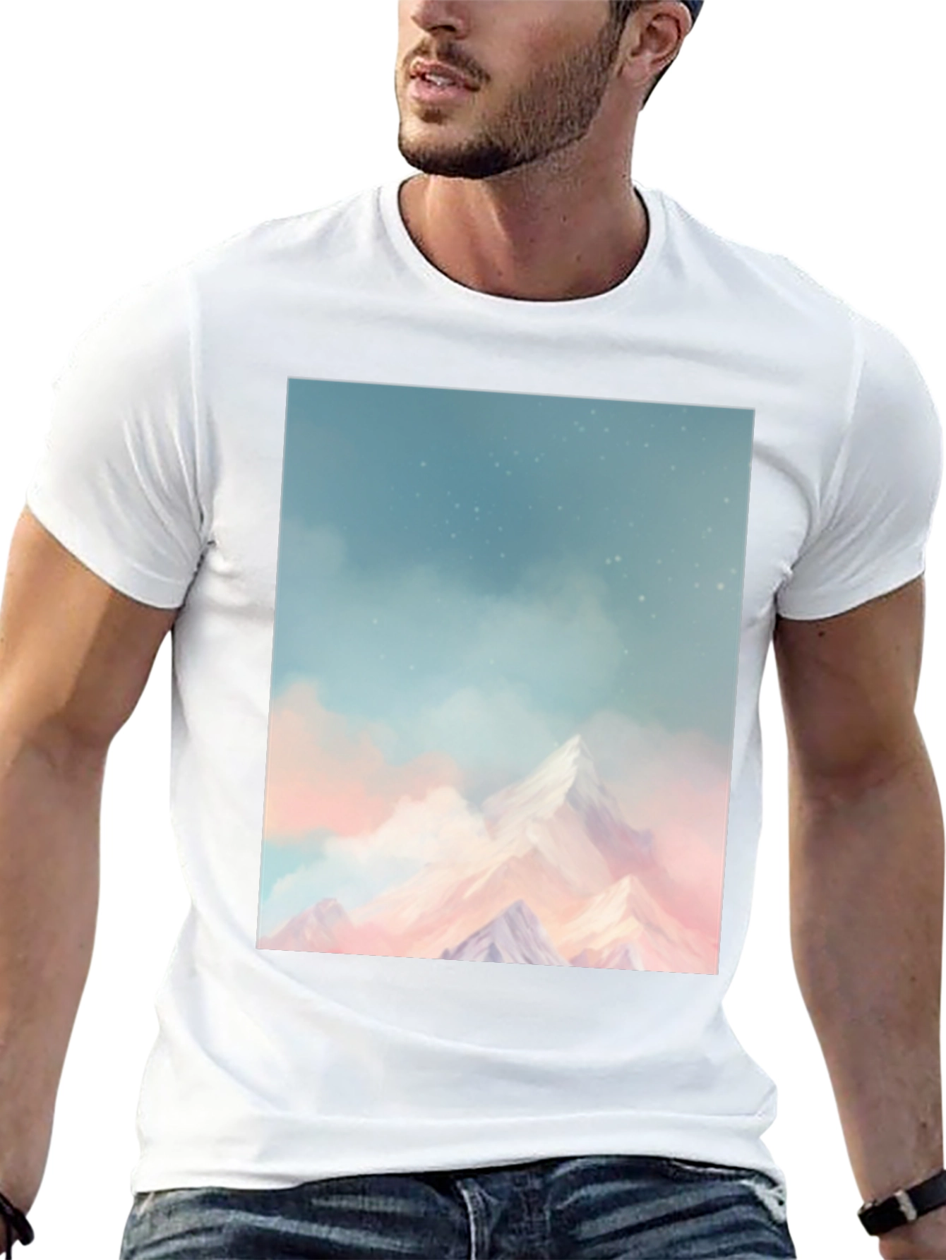 Mountain Dreamscape Graphic Tee - Black