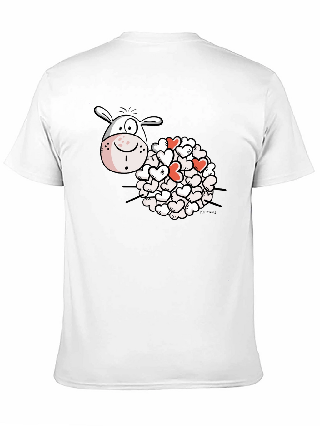 Heart Sheep Black T-Shirt Novelty Graphic Tee