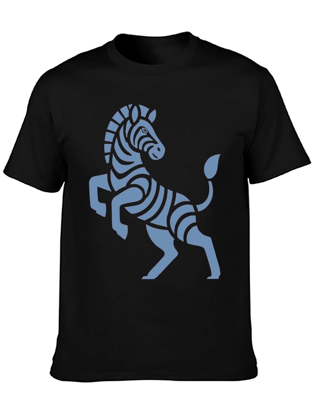Stylish Black T-Shirt with Zebra Graphic