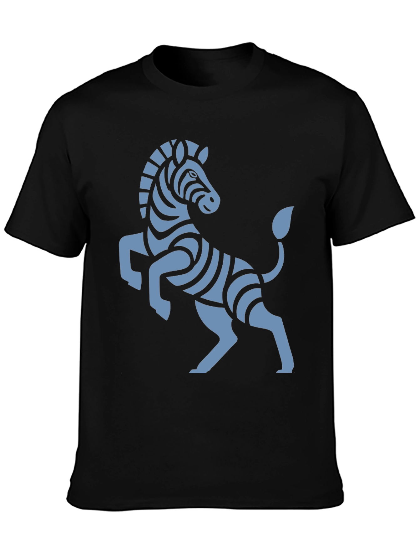 Stylish Black T-Shirt with Zebra Graphic
