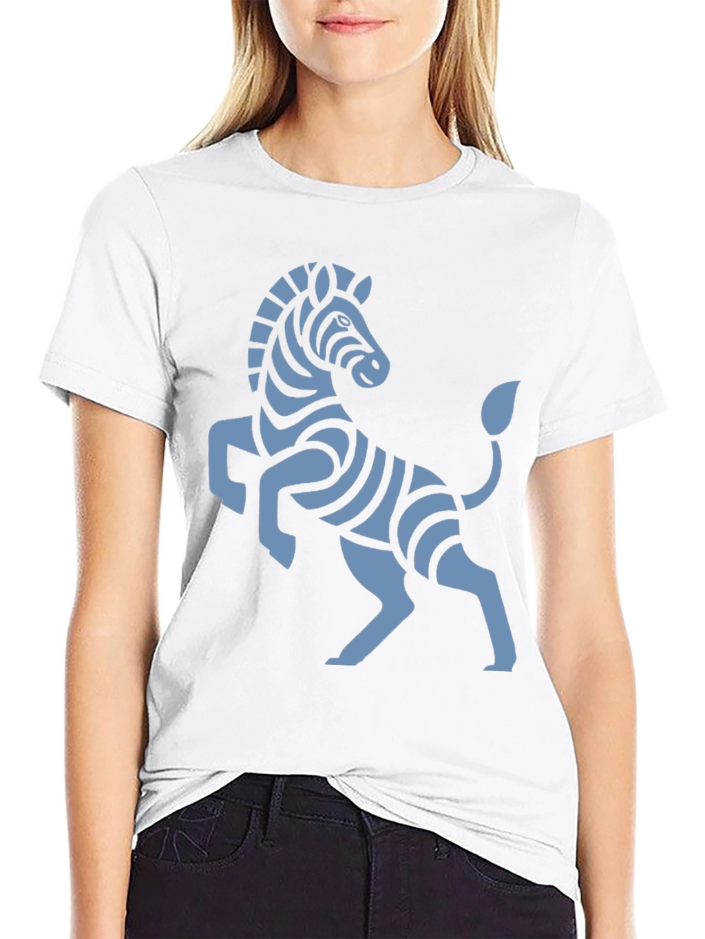 Stylish Black T-Shirt with Zebra Graphic