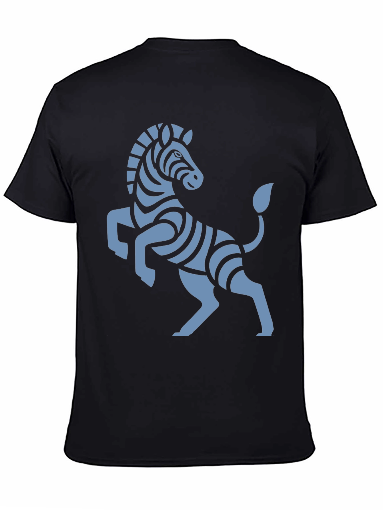 Stylish Black T-Shirt with Zebra Graphic