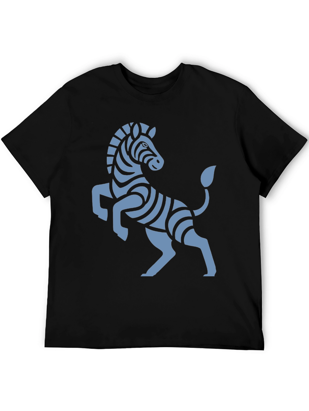 Stylish Black T-Shirt with Zebra Graphic