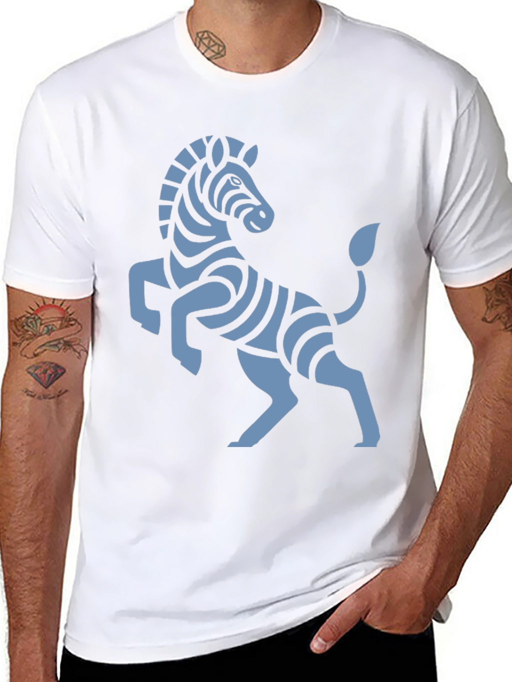 Stylish Black T-Shirt with Zebra Graphic