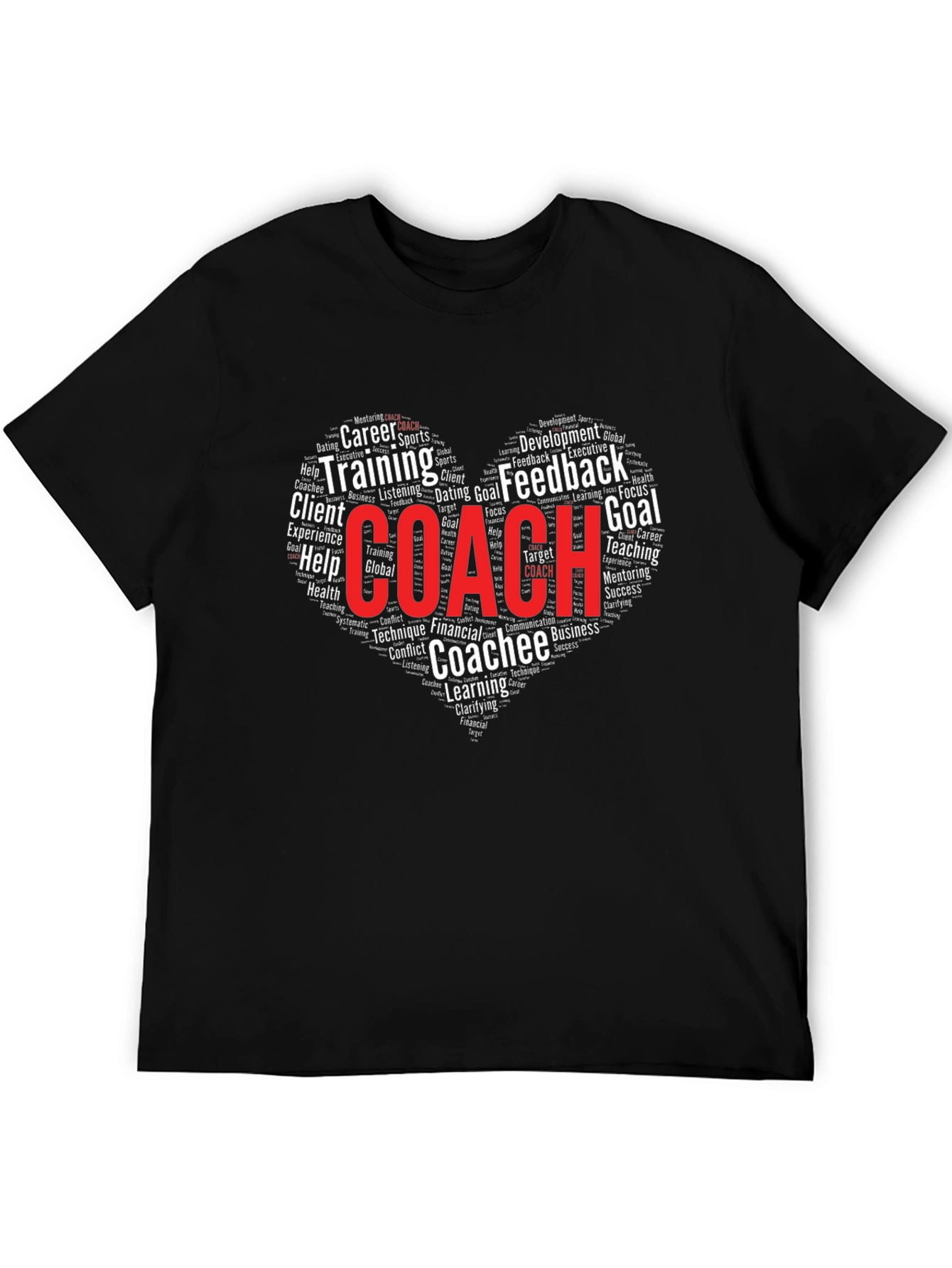 Coach Word Art Heart T-Shirt