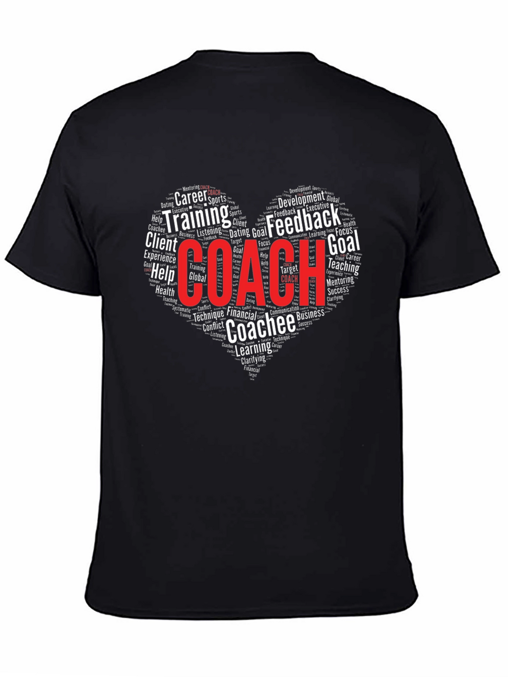 Coach Word Art Heart T-Shirt