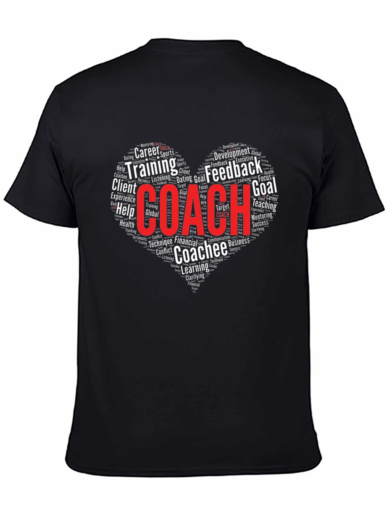 Coach Word Art Heart T-Shirt