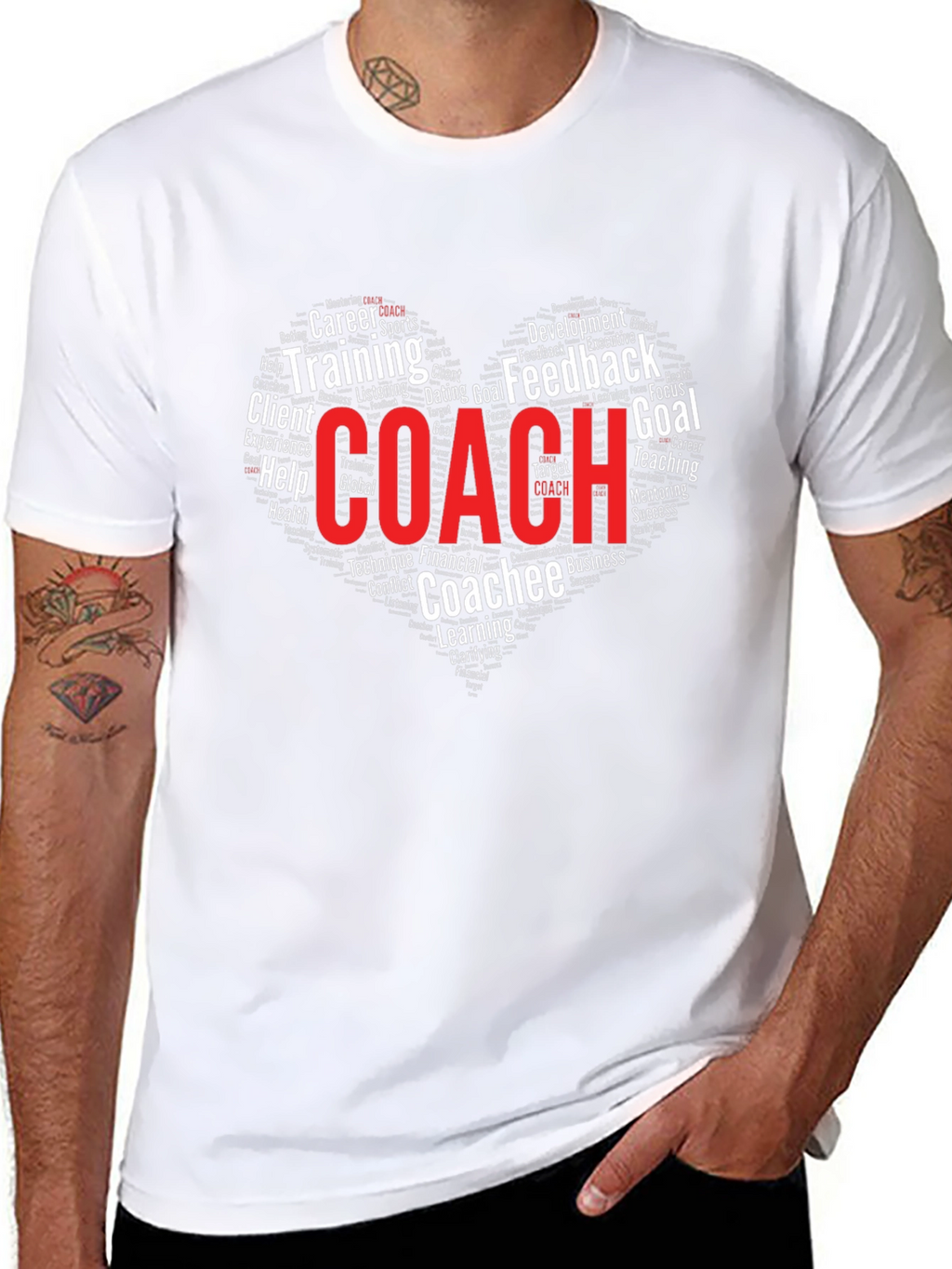 Coach Word Art Heart T-Shirt