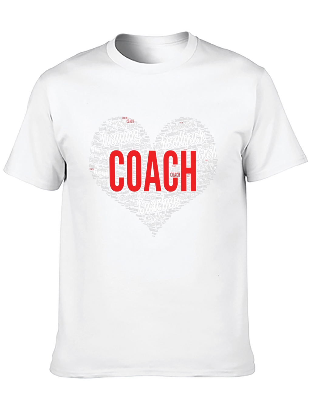 Coach Word Art Heart T-Shirt