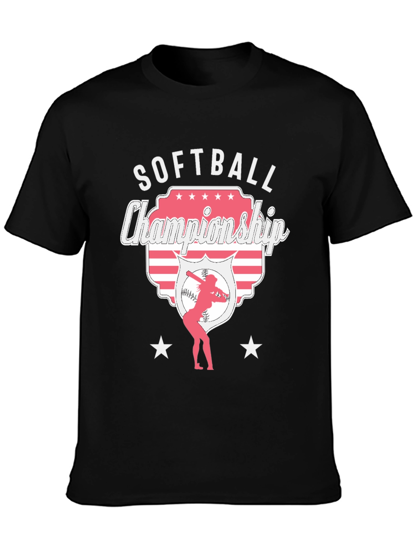 Softball Championship Black T-Shirt