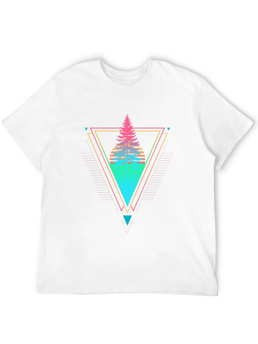 Retro Geometric Tree Graphic Tee