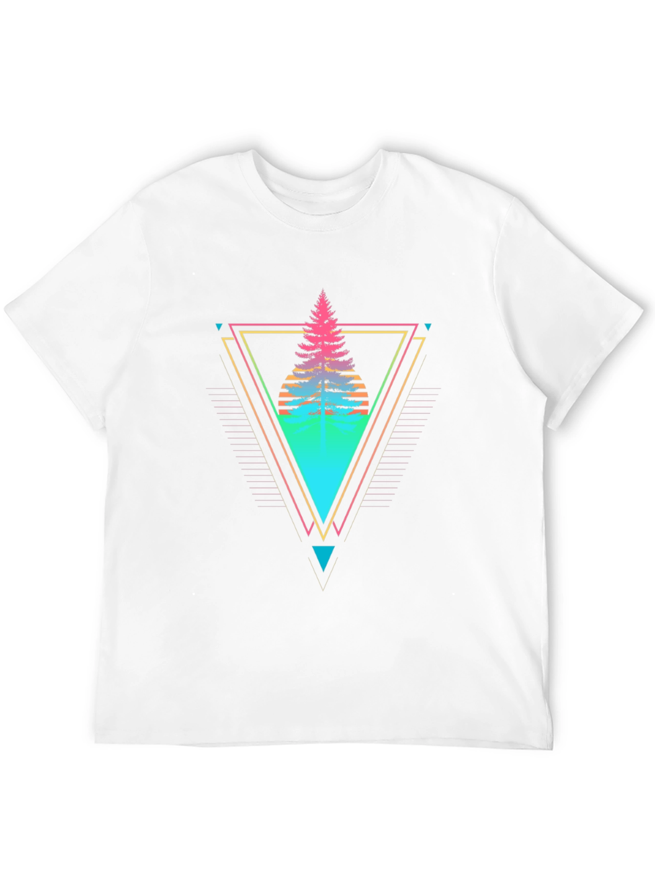 Retro Geometric Tree Graphic Tee