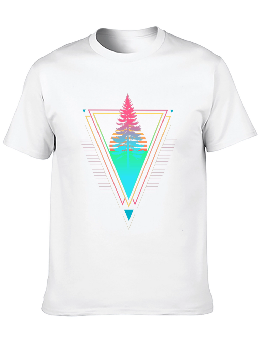 Retro Geometric Tree Graphic Tee