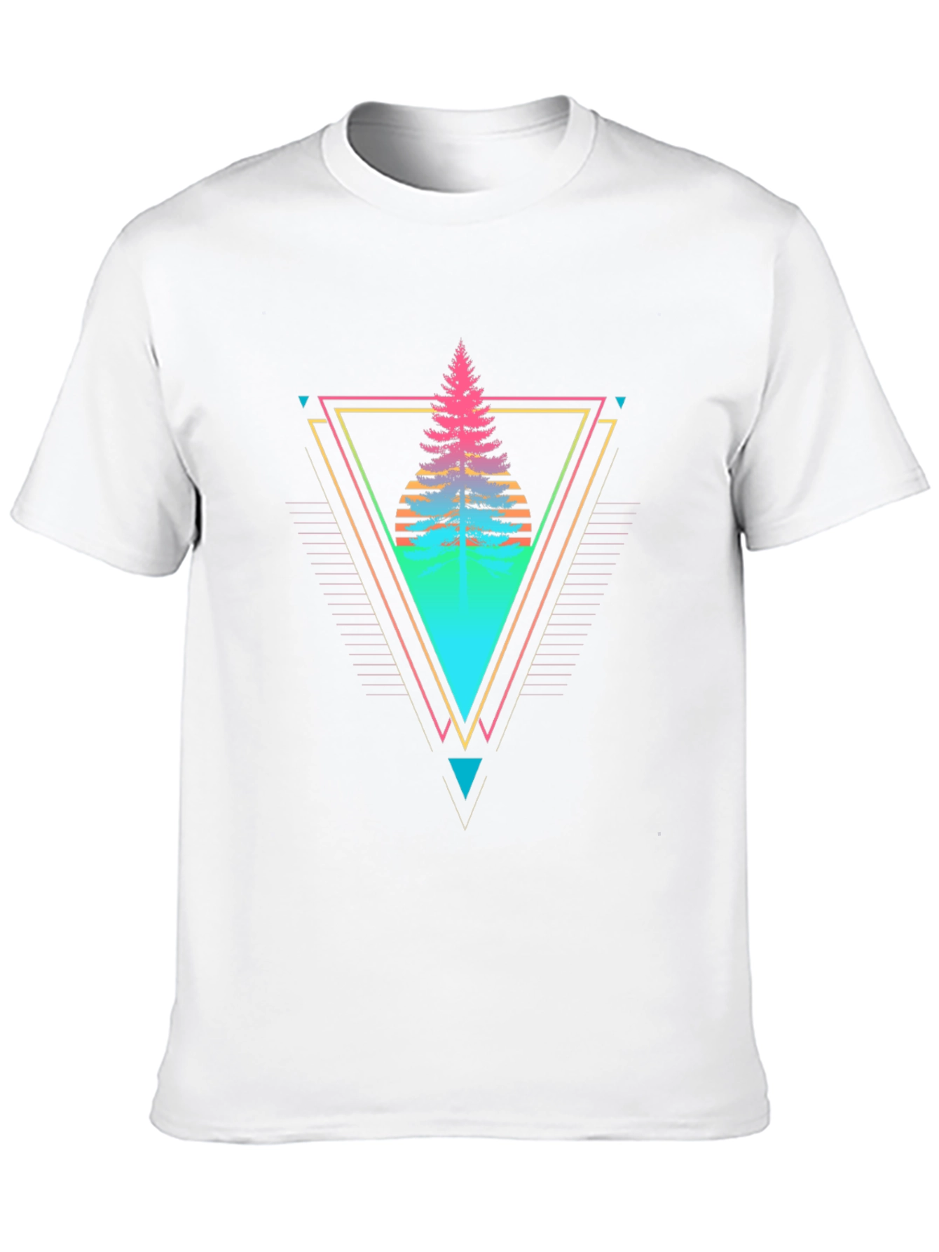 Retro Geometric Tree Graphic Tee