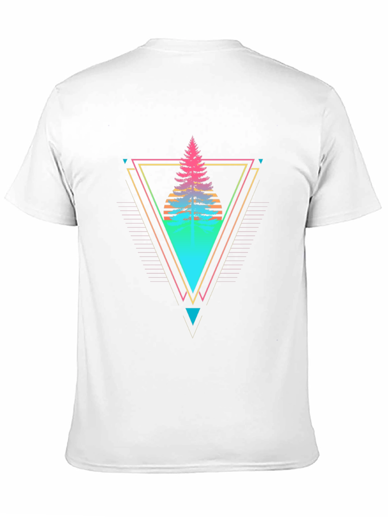 Retro Geometric Tree Graphic Tee