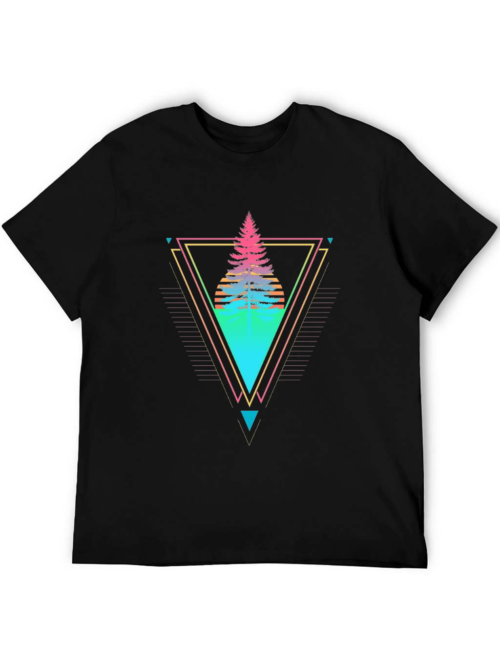 Retro Geometric Tree Graphic Tee