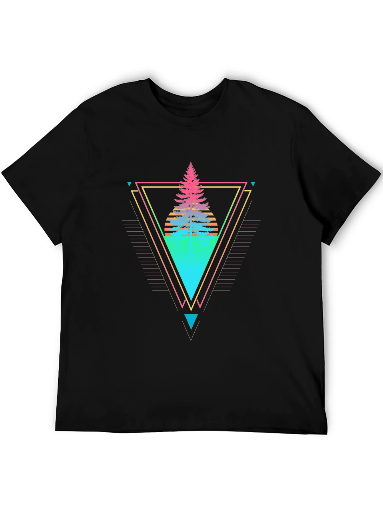 Retro Geometric Tree Graphic Tee