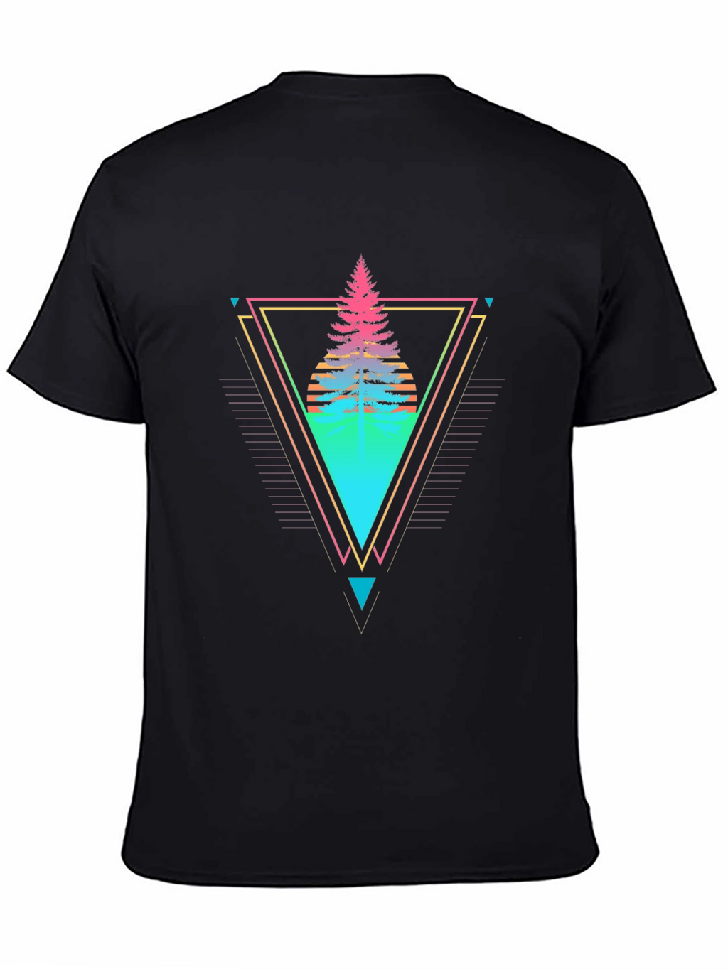 Retro Geometric Tree Graphic Tee