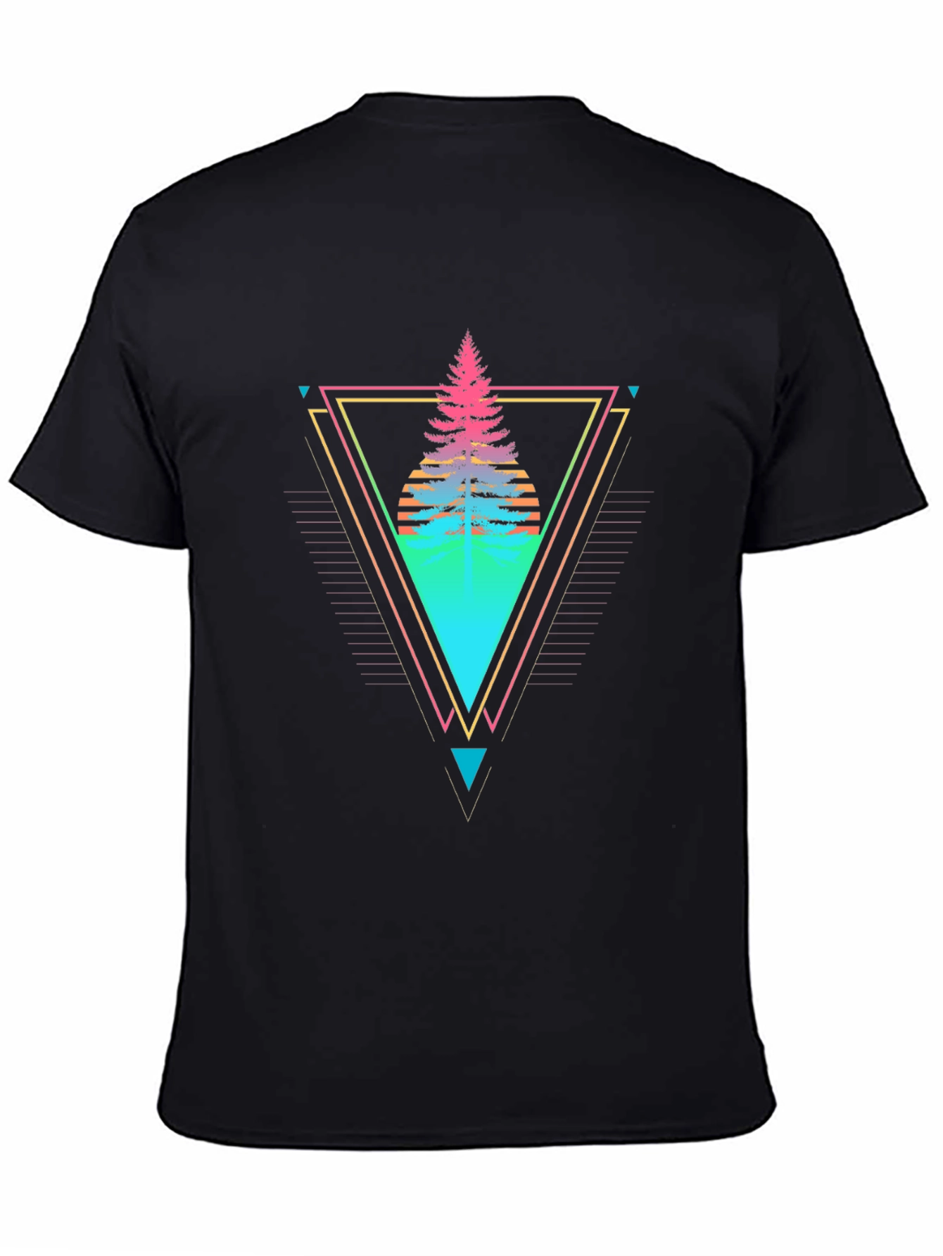Retro Geometric Tree Graphic Tee