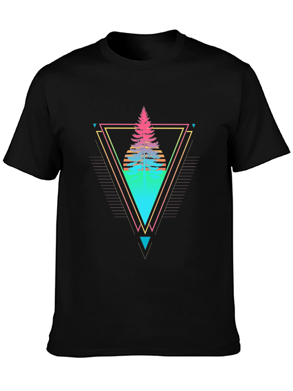 Retro Geometric Tree Graphic Tee