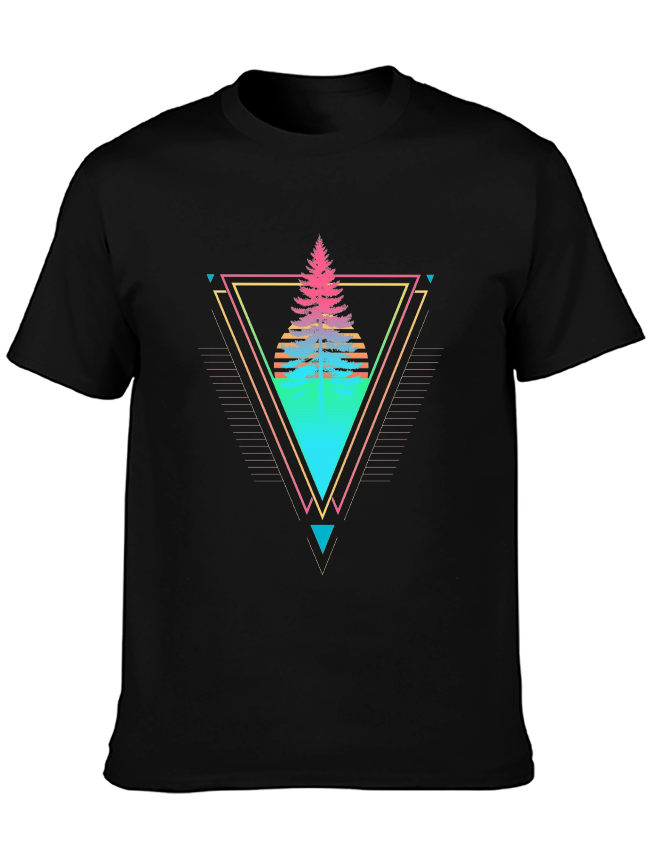 Retro Geometric Tree Graphic Tee